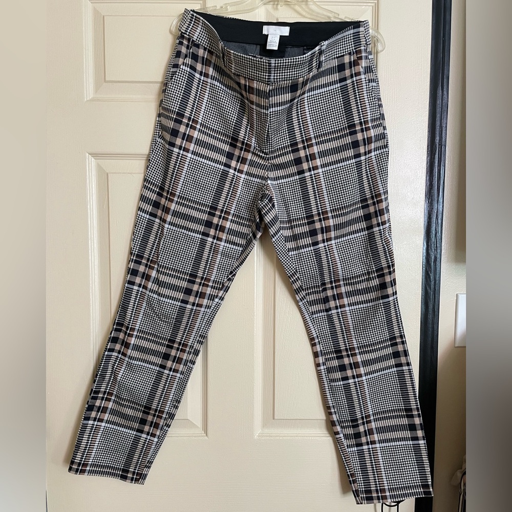 Women's Plaid Pants - Black and Brown